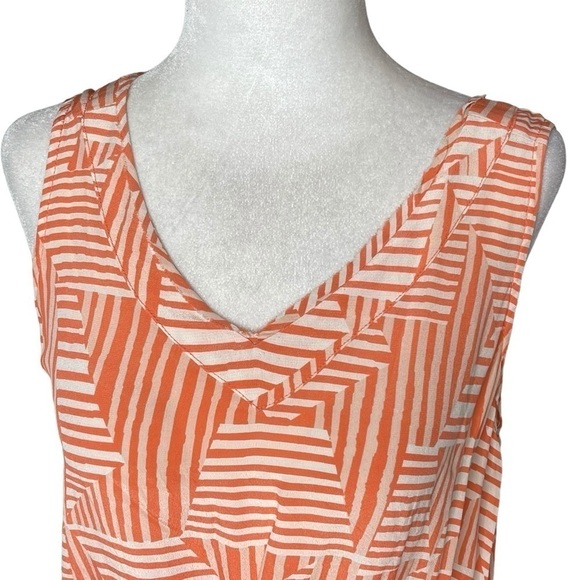 Anthropologie Greylin Silk Sleeveless Mini Dress Waist Tie Orange size Medium - Picture 3 of 10